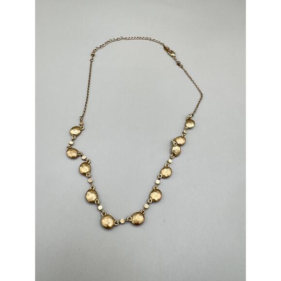 Vintage Liz Claiborne LC Brushed Gold Tone Dainty Necklace - Picture 10 of 11